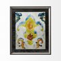 12917 - Bohemian Ikat II by Chariklia Zarris a Hand Embellished Textured Framed Art Print Matted under Glass