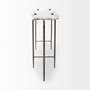 68245-AB - Pinera III 49L x 17W White Marble Top Gold-Toned Iron Base Console Table
