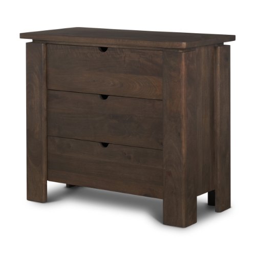 71009 - Wallen Solid Dark Brown Wood 3 Drawer Accent Cabinet
