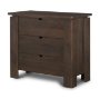 71009 - Wallen Solid Dark Brown Wood 3 Drawer Accent Cabinet