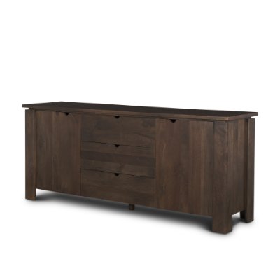 71010 - Wallen 2 Door Solid Dark Brown Wood w/ 3 Drawers Sideboard