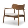 71015 - Haggen Medium Brown Oak Wood w/ Cream Fabric Accent Chair