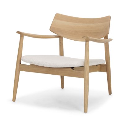 71016 - Haggen Light Brown Oak Wood w/ Cream Fabric Accent Chair
