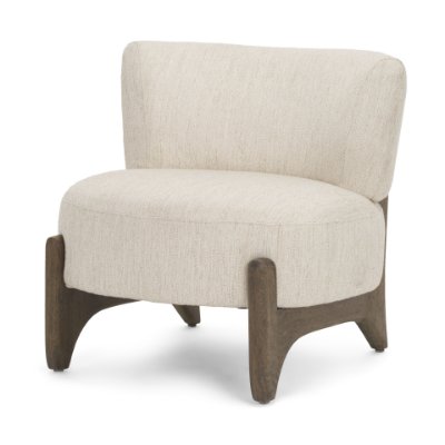 71017 - Vyra Dark Brown Wood w/ Cream Fabric Accent Chair