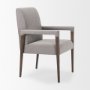 68195 - Palisades Grey Fabric Wrap Brown Wooden Frame Dining Chair