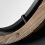 68002 - Josi 19" Brown Wood and Black Metal Frame Mirror