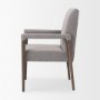 68195 - Palisades Grey Fabric Wrap Brown Wooden Frame Dining Chair