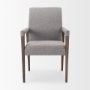 68195 - Palisades Grey Fabric Wrap Brown Wooden Frame Dining Chair