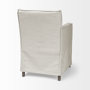 68190 - Elbert II Cream Fabric Slip-Cover Brown Wood Frame Dining Chair 