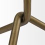 68247-AB - Pinera II 19L x 19W White Marble W/ Triangluar Gold Iron Base Accent Table 