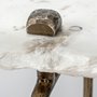 68245-AB - Pinera III 49L x 17W White Marble Top Gold-Toned Iron Base Console Table