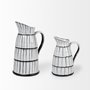 68101 - Lome Large White/Black Patterned Ceramic Water Pitcher 