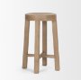 68210 - Brahma 26" Total Height White Washed Wood Stool