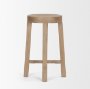 68210 - Brahma 26" Total Height White Washed Wood Stool