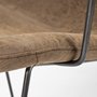 68313 - Sawyer II Brown Faux-Leather Seat Black Iron Frame Dining Chair