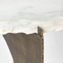 68233-AB - Reinhold II 21L x 21W x 21H Round Live-Edge Marble Top and Gold Metal Base Side/End Table 