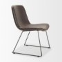 68312 - Sawyer I Dark Brown Faux-Leather Seat Black Iron Frame Dining Chair