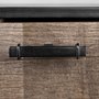 67851 - Alvin 82x20 Brown Solid Wood With Black Metal Frame 3 Drawer 2 Cabinet Door Sideboard