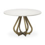 68238-AB - Laurent 48" Marble Top Gold Metal Base Dining Table