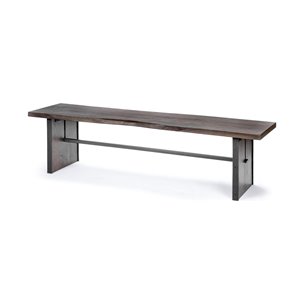 Ledger I 70L x 17W Brown Live-Edge Wooden Dining Bench 