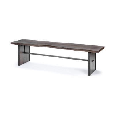 68242 - Ledger I 70L x 17W Brown Live-Edge Wooden Dining Bench 