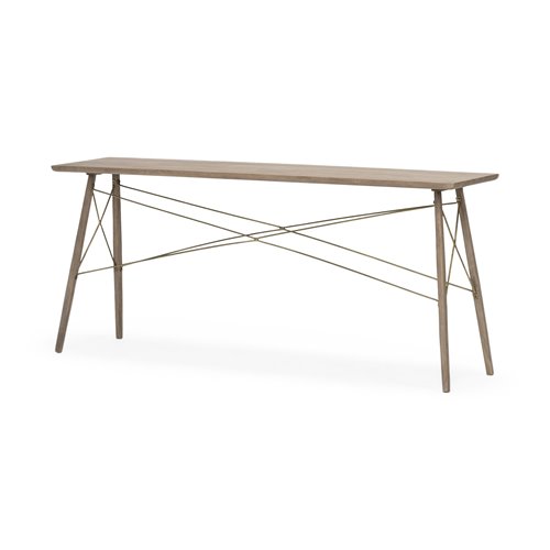 68220 - Kirby I 66L x 16W Brown Wooden Cross Braced Console Table