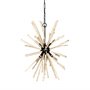 68404 - Jules 25x25 Blonde Wood and Black Metal Six Bulb Chandelier Light 