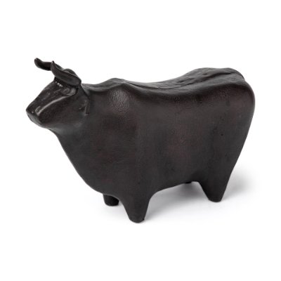 68406 - Taurus II 9L x 4W Black Cast Aluminum Bull Decorative Object
