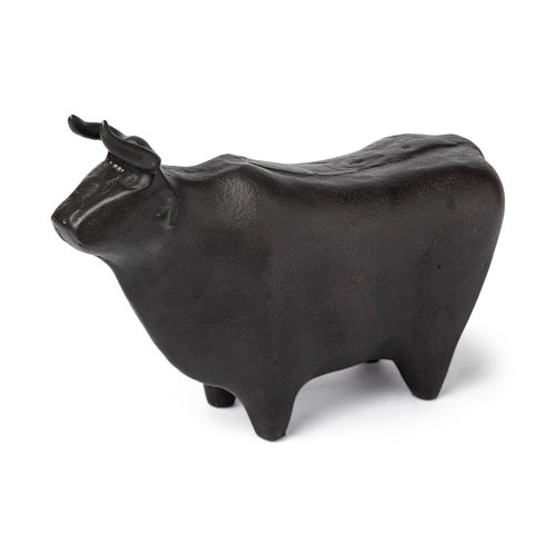 68406 - Taurus II 9L x 4W Black Cast Aluminum Bull Decorative Object