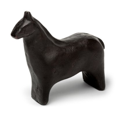 68408 - Sphynx II 7L x 2W Black Cast Aluminum Horse Shaped Object