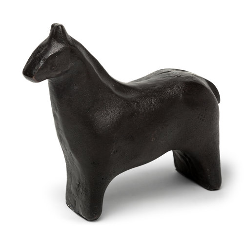 68408 - Sphynx II 7L x 2W Black Cast Aluminum Horse Shaped Object