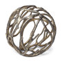 68414 - Sphaira Noir II Large 7L x 7W Gold Cast Aluminum Decorative Tree Branch Orb