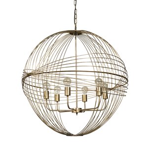 Chiron II 36L x 36W x 38H Gold Metal Globe Six Bulb Chandelier 