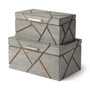 68435 - Niobe (Set of 2) 16L x 11W Gray Wooden Nesting Boxes