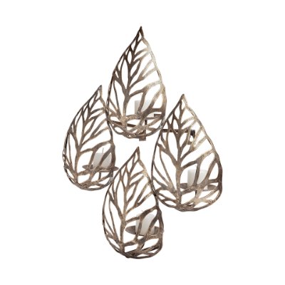 68437 - Lana II Set of 4 Champagne toned Wall Candle Holders