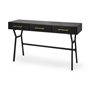 68443 - Vince 51L x 18W Black Metal W/Gold Accents 3 Drawer Office Desk