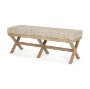 68459 - Solis II 50L x 16W Brown Base Beige Woven Leather Cushion Accent Bench