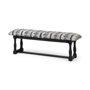 68461 - Denison II 56L x 15W Black Wood Base Woven-Leather Cushion Top Accent Bench