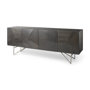 68472 - Darwin 80x17.5 Brown Solid Wood Gold Metal Base 4 Cabinet Door Sideboard