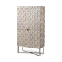 68476 - Excelsior II 68.1" H Light Brown Wood Gold Iron Base Storage Cabinet 