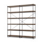 68485 - Trey IV 80L x 16W x 87.5H  Medium Brown Wood and Iron Five Tray Shelf Shelving Unit