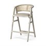 68497 - Tabitha 30.75" Seat Height Beige Fabric/Rattan Seat Blonde Wood Frame Bar Stool