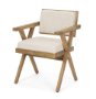 68504 - Topanga I Cream Fabric Wrap Medium Brown Wooden Frame Dining Chair
