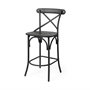 68512 - Etienne 26.25" Seat Height Black Wood Seat Black Metal Base Stool
