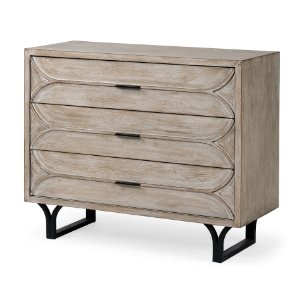 Giselle I 40L x 16W Light Brown Fir Veneer 3 Drawer Accent Cabinet 