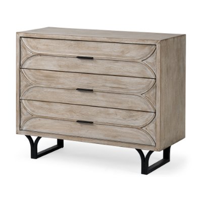 68532 - Giselle I 40L x 16W Light Brown Fir Veneer 3 Drawer Accent Cabinet 