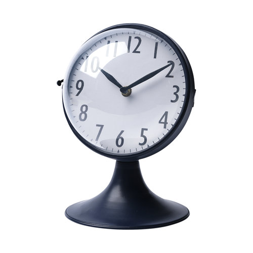 68528 - Weymouth Blue Metal Glass Dome Table Clock