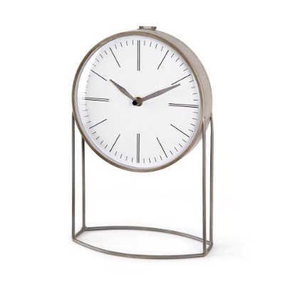 68520 - Aurus Matte Gray Metal Table Clock