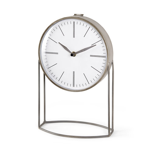 68520 - Aurus Matte Gray Metal Table Clock