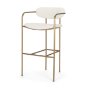68564 - Parker 30" Seat Height Cream Fabric Seat Gold Metal Bar Stool